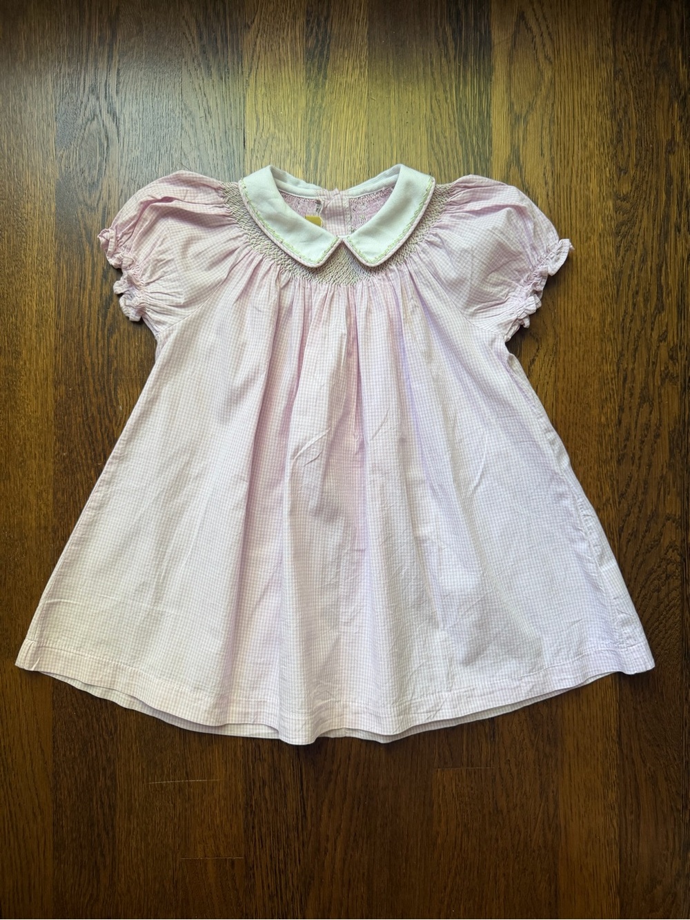 Pixie Lily Pink Peter Pan Collar Smocked Dress 3T